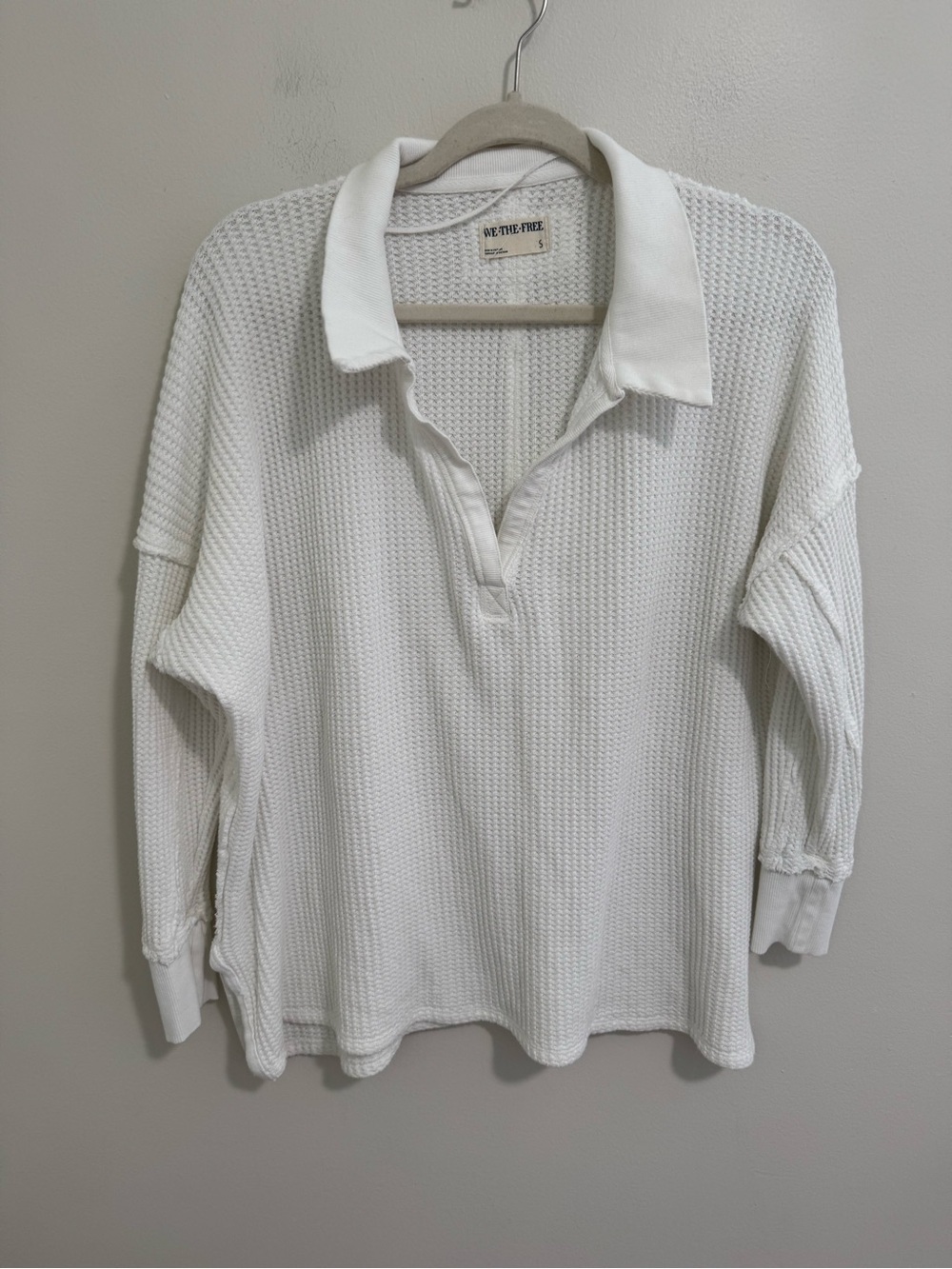 We The Free Waffle Knit Collar Top